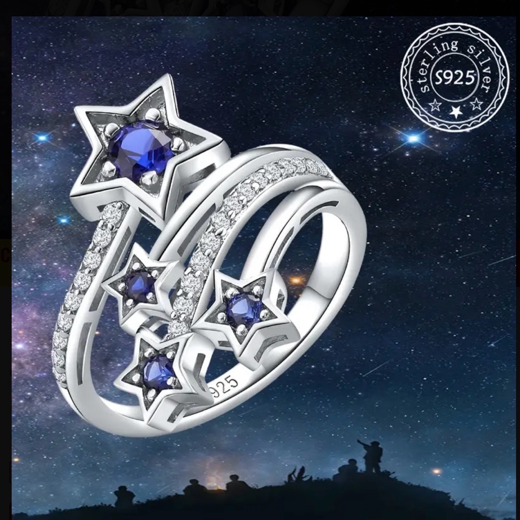 925 Blue Star Ring-New